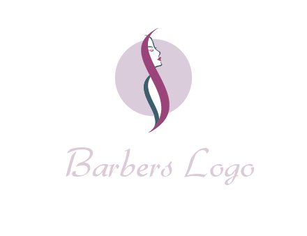 profile woman with hair beauty logo
