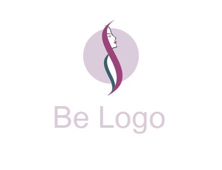 profile woman with hair beauty logo
