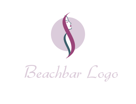 profile woman with hair beauty logo
