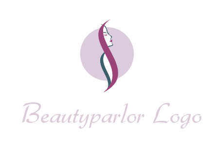 profile woman with hair beauty logo