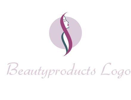 profile woman with hair beauty logo