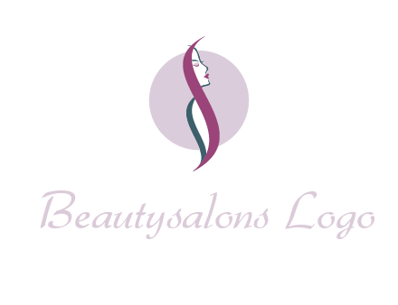 profile woman with hair beauty logo