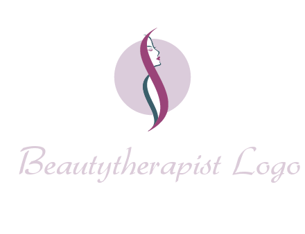 profile woman with hair beauty logo