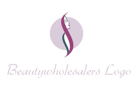 profile woman with hair beauty logo