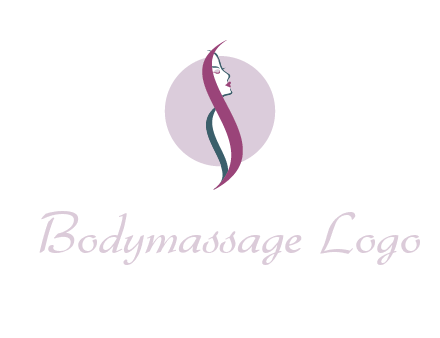 profile woman with hair beauty logo