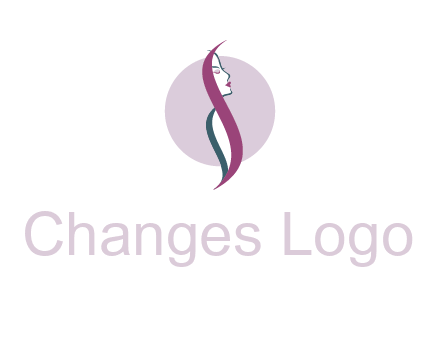 profile woman with hair beauty logo