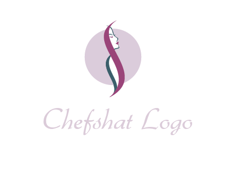profile woman with hair beauty logo