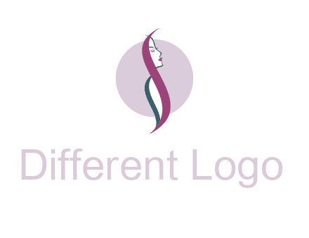 profile woman with hair beauty logo