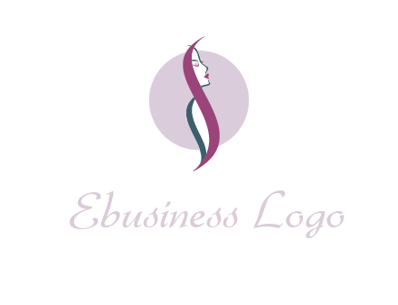 profile woman with hair beauty logo