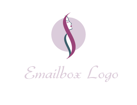 profile woman with hair beauty logo