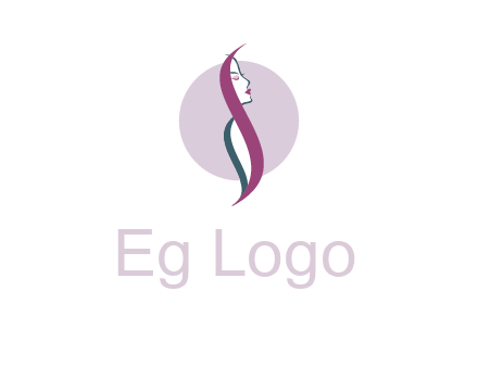 profile woman with hair beauty logo