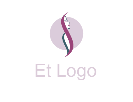 profile woman with hair beauty logo