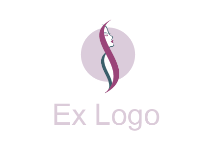 profile woman with hair beauty logo