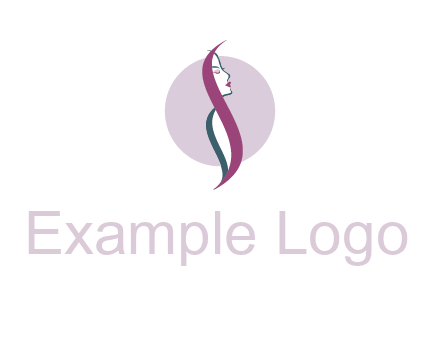 profile woman with hair beauty logo