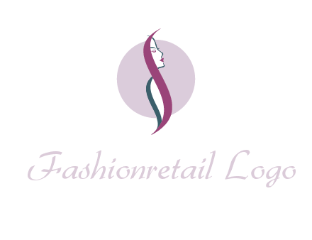 profile woman with hair beauty logo