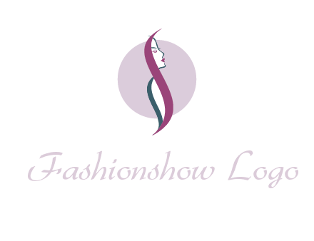 profile woman with hair beauty logo