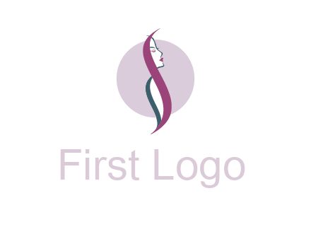 profile woman with hair beauty logo