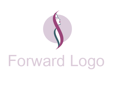 profile woman with hair beauty logo