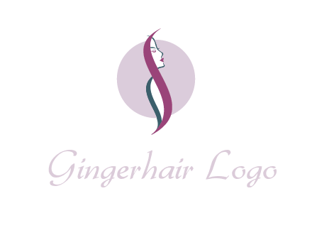 profile woman with hair beauty logo