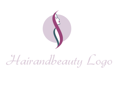 profile woman with hair beauty logo