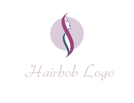profile woman with hair beauty logo