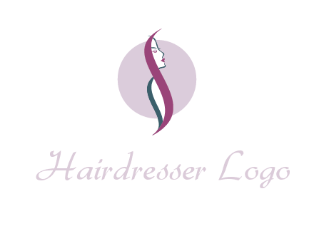 profile woman with hair beauty logo