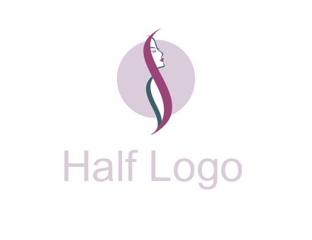 profile woman with hair beauty logo