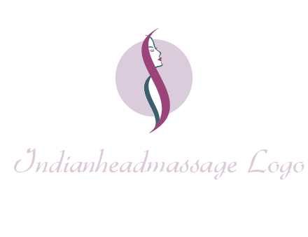 profile woman with hair beauty logo