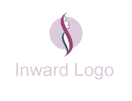 profile woman with hair beauty logo