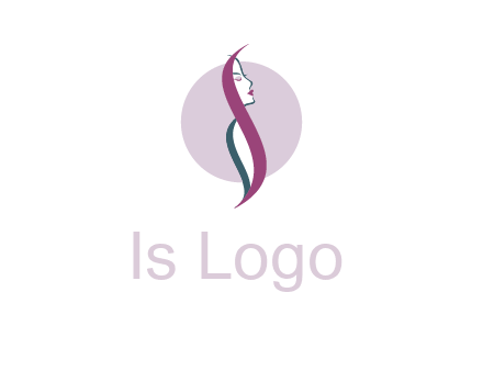 profile woman with hair beauty logo