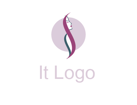 profile woman with hair beauty logo