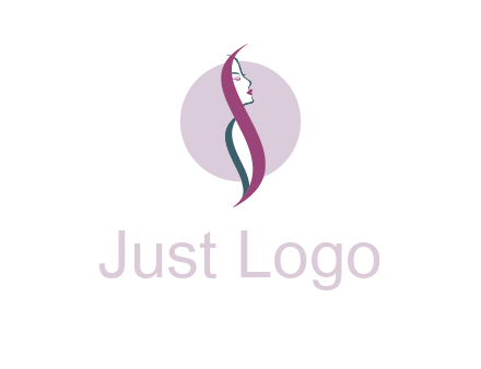profile woman with hair beauty logo