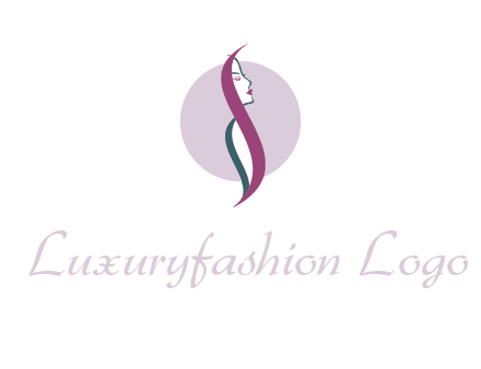 profile woman with hair beauty logo