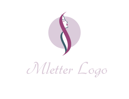 profile woman with hair beauty logo