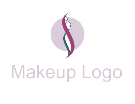 profile woman with hair beauty logo