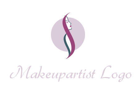 profile woman with hair beauty logo