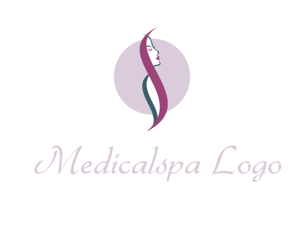 profile woman with hair beauty logo