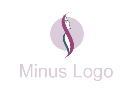 profile woman with hair beauty logo
