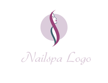 profile woman with hair beauty logo