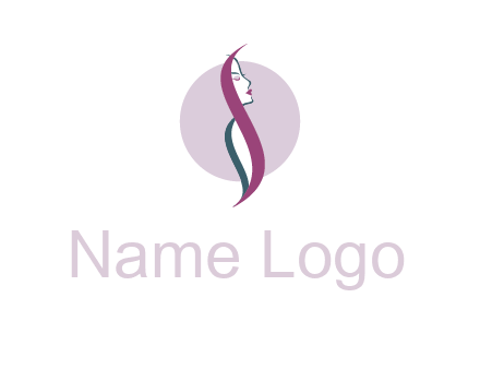 profile woman with hair beauty logo