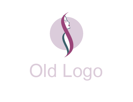 profile woman with hair beauty logo