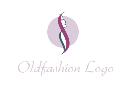 profile woman with hair beauty logo