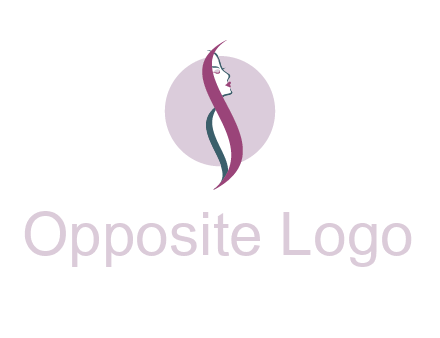 profile woman with hair beauty logo