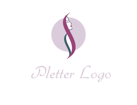 profile woman with hair beauty logo