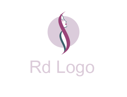 profile woman with hair beauty logo