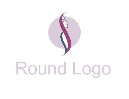 profile woman with hair beauty logo