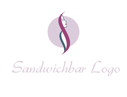 profile woman with hair beauty logo