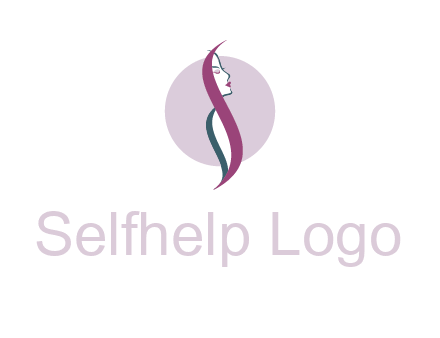 profile woman with hair beauty logo