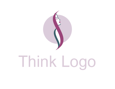 profile woman with hair beauty logo