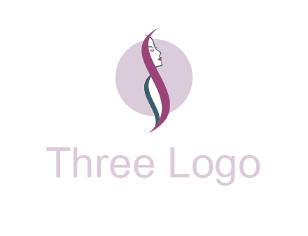 profile woman with hair beauty logo